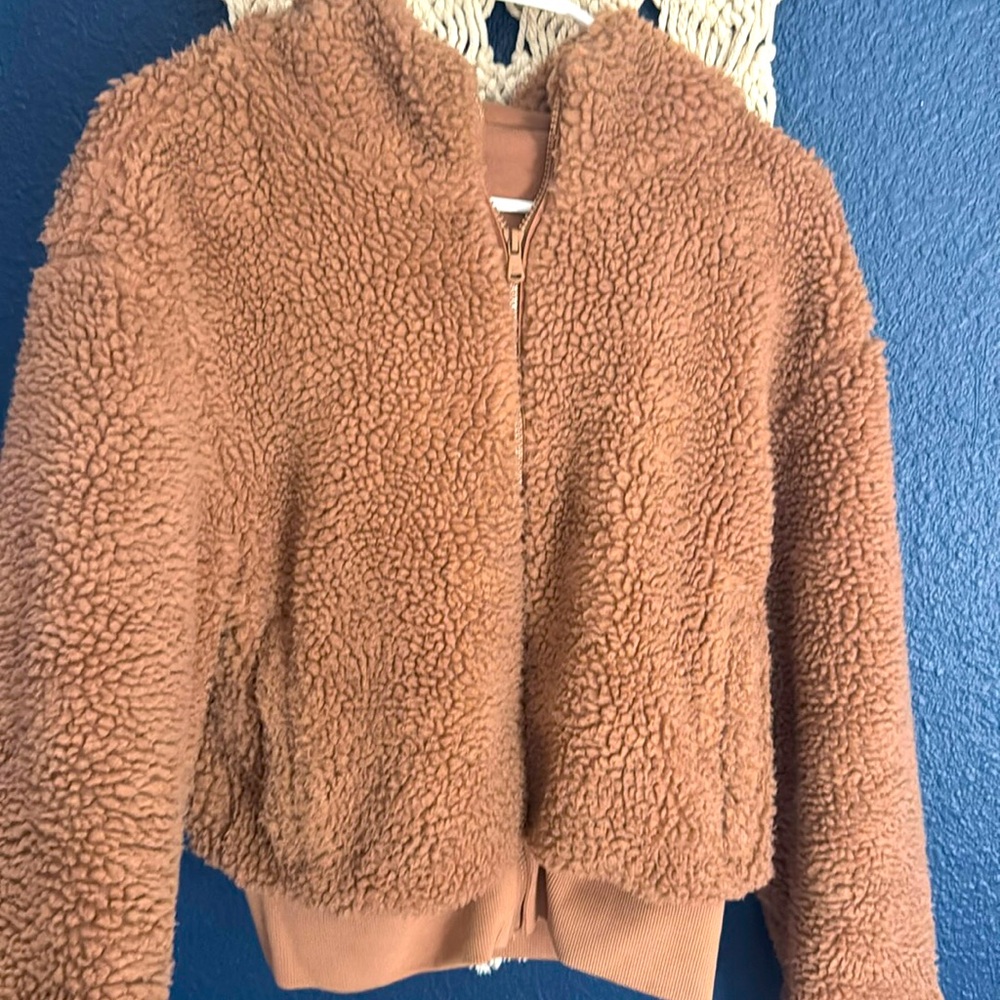 Fabletics Fuzzy Teddy Bear Hoodie Jacket -FREE SHIPPING